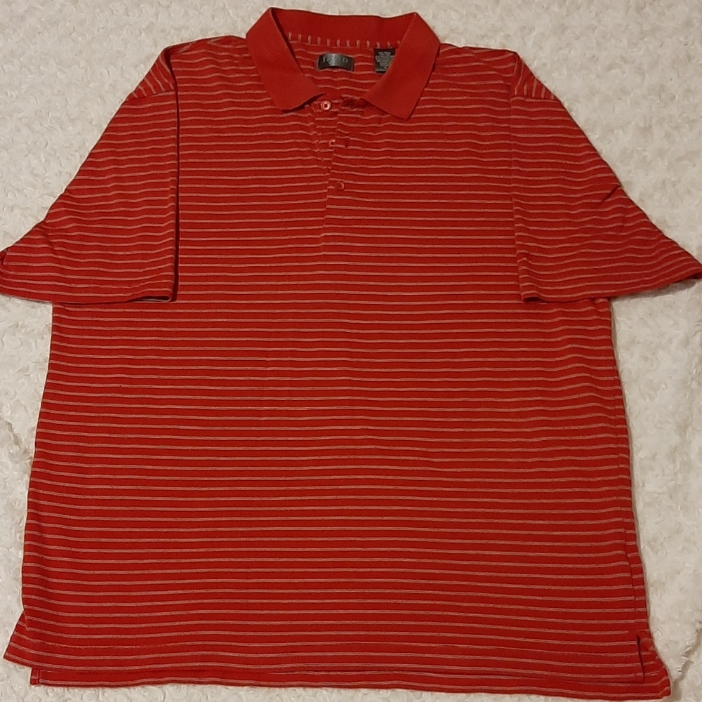 Pima Cotton Golf Polo Shirt Red Striped XL Comfort Activewear Outdoor